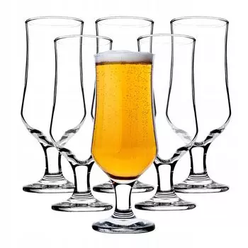 KADAX Бокалы для пива на подставке "Арино", стаканы для воды, бокалы для коктейлей, стаканы для напитков, 360 мл, 6 шт. в упаковке