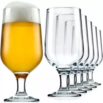 KADAX Пивные бокалы "Noci", Стаканы для питья, Пшеничные стаканы, Стаканы для пива, сока, воды, коктейлей, 385 мл, 6 шт. в упаковке