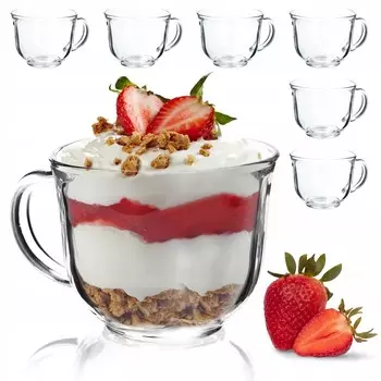 KADAX "Savio" Стаканы для чая, стаканы с ручкой, набор из 6 шт., 480 мл