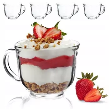 KADAX "Savio" Стаканы для чая, стаканы с ручкой, набор из 4 шт., 480 мл