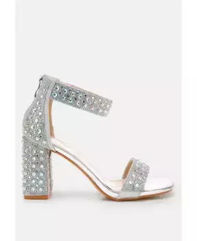 Кади Блок-сандалии с пайетками и стразами London Rag, серебряный