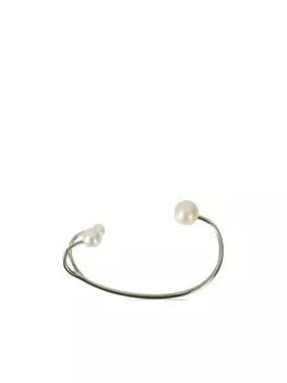 Кафф с тремя точками и жемчугом Panconesi, серебряный