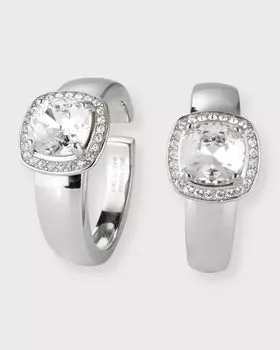 Каффы для ушей Maxi Solitaire Balenciaga, цвет 1403 Silver/Crystal