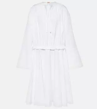 Кафтан из хлопкового поплина Loewe, белый