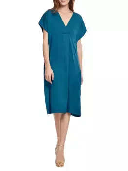 Кафтан миди Golden Touch с V-образным вырезом Gottex Swimwear, бирюзовый