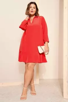 Кафтан мини-платье Curves Like These, красный