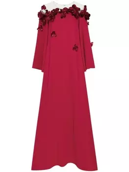 Кафтан Orchid с декоративной отделкой Oscar de la Renta, красный