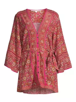 Кафтан Рири с цветочным принтом Veronica Beard, мультиколор