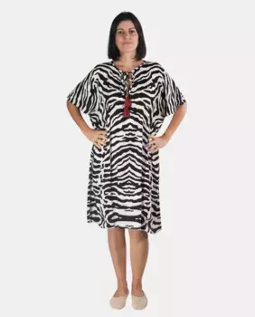 Кафтан с анималистичным принтом Kbas, черный