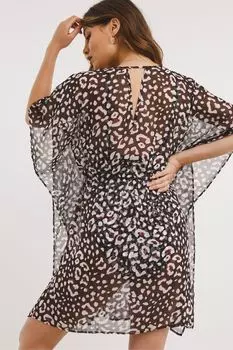 Кафтан с комбинированным подолом и платковым подолом Jd Williams, черный