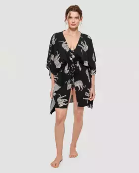 Кафтан с принтом ягуара Gisela, мультиколор