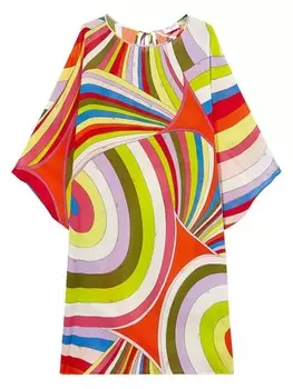 Кафтан с радужным принтом PUCCI, красный