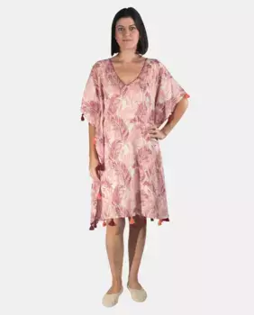 Кафтан с рисунком из листьев Kbas, оранжевый