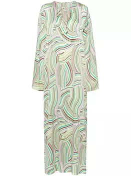 Кафтан в полоску Bambah, зеленый