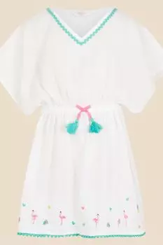Кафтан White Angels by Accessorize с фламинго Accessorize, белый