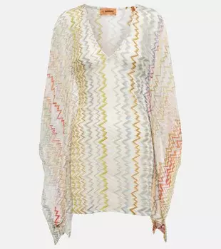 Кафтан зигзагообразной вязки Missoni, разноцветный
