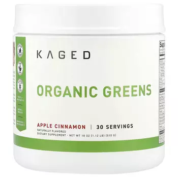 Kaged, Organic Greens, яблоко и корица, 510 г (18 унций)