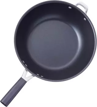 KAI DY5205 Совместимость с газовой индукцией KAI, высокая теплопроводность, вок, 11,0 дюймов (28 см), стеклянная крышка, дополнительная ручка, контроль Масайо Ваки, O.e.c Silver, Silver