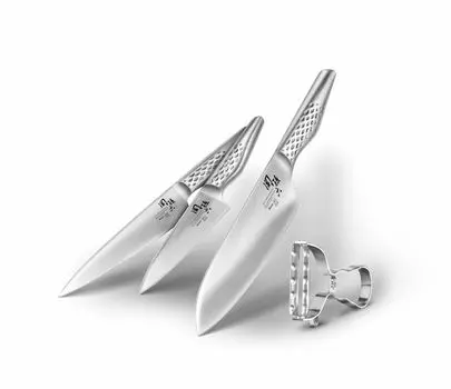 KAI Seki Magoroku Shoso набор из 3 ножей + овощечистка 51-W23