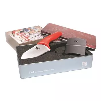 KAI TMJ-1000 'Tim Mlzer Junior Chef's Knife' с защитой пальцев в подарочной упаковке, красный (1 шт.)