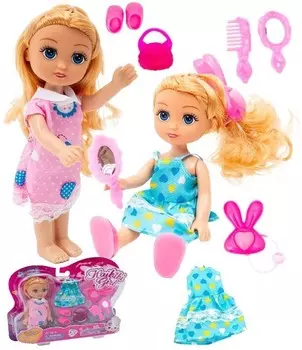 Kaibibi Little Girl Doll Брюнетка + 2 платья Расческа Кошелек Блондинка PakaNiemowlaka
