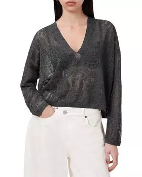 Каито свитер с V-образным вырезом ALLSAINTS, серый