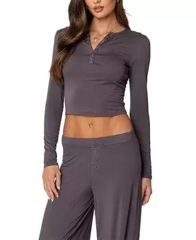 Кайт Хенли Топ Edikted, серый