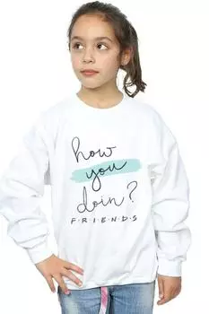 Как дела? Толстовка с рукописным вводом Friends, белый