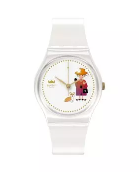 Как величественны часы с белым силиконовым ремешком Swatch, белый