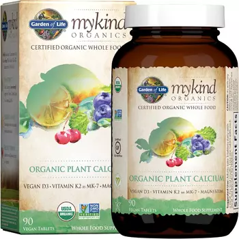 Кальций+ D3+ К (MK7) Garden of Life mykind Organics Plant Calcium Supplement, 90 шт.