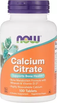 Кальций Now Foods Calcium Citrate, 100 таблеток