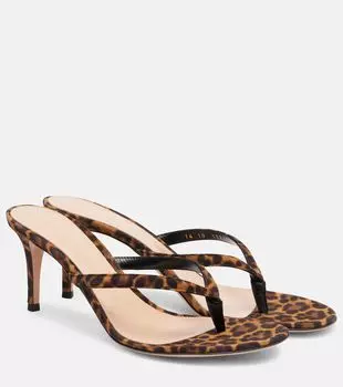 Кальсо 70 сандалии-шлепанцы из замши Gianvito Rossi, Leopard Print