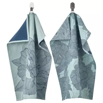KLFJRIL Кухонное полотенце, с рисунком синий/светло-бирюзовый, 45x60 см IKEA