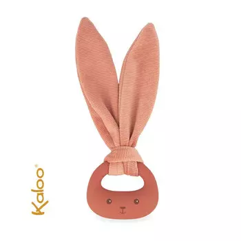 Kaloo, Силиконовый прорезыватель с мягкими ушками, Кролик Кирпичный, коллекция Lapinoo