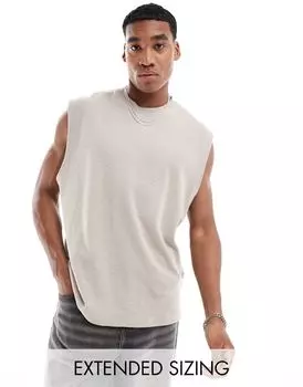 Каменная майка оверсайз с круглым вырезом ASOS DESIGN