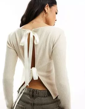 Каменный топ ASOS с атласными завязками сзади