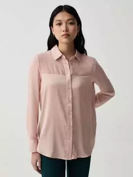 Камиция из атласа с прозрачными вставками Ovs, цвет baby pink