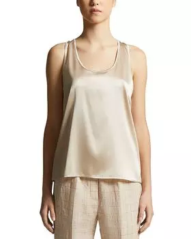 Камисоль с круглым вырезом из смесового шелка Peserico, золотой