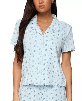 Камизолька на пуговицах Camden Floral Pointelle Edikted, синий