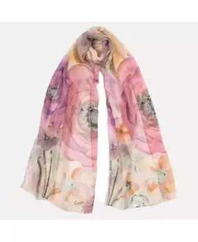 Кампо деи Фьори - Длинный прозрачный шелковый шарф для женщин Elizabetta, фиолетовый