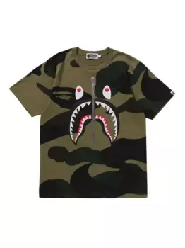 Камуфляжная футболка «Атака акулы» A BATHING APE, зеленый