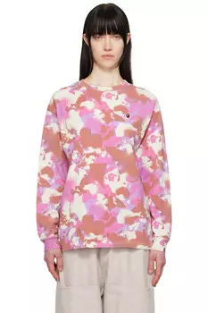 Камуфляжная футболка с длинным рукавом Map Bape, розовый