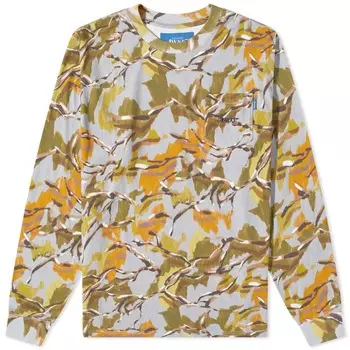 Камуфляжная футболка с длинными рукавами и карманами Awake NY