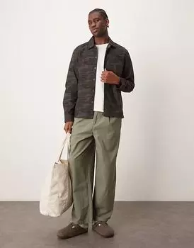 Камуфляжная куртка-рубашка New Look темно-зеленого цвета