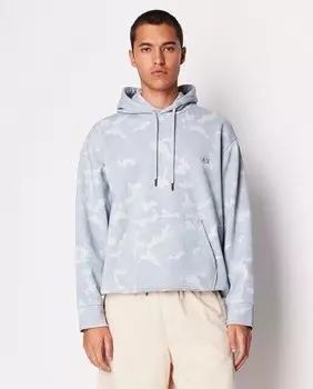 Камуфляжная мужская толстовка Armani Exchange, светло-синий