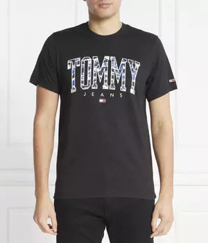 Камуфляжная рубашка колледжа Regular fit Tommy Jeans, черный