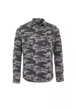 Камуфляжная рубашка с фирменной нашивкой CIPO & BAXX, цвет Greycamouflage