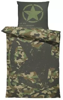 Камуфляжное постельное белье 135х200 см военная форма армии США камуфляж зеленый микрофибра One-Home