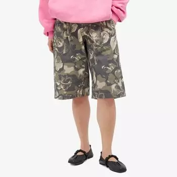 Камуфляжные шорты миди карго Open Yy, зеленый