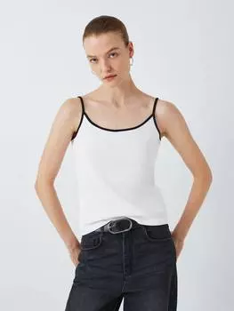 Камуфляжный топ из органического хлопка с контрастной отделкой John Lewis, белый